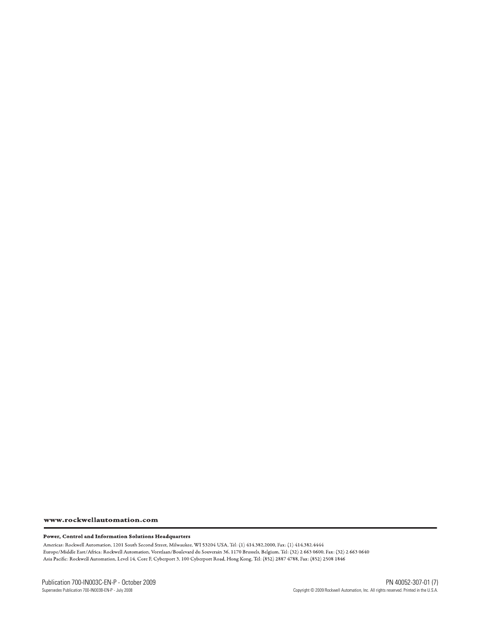 Rockwell Automation 700-RTC_RTCR Type RTC RTCR Solid-State Relays User Manual | Page 8 / 8