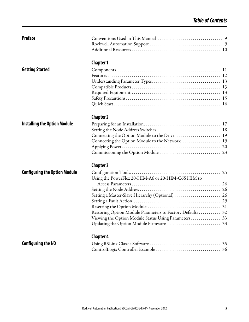 Rockwell Automation 20-750-CNETC PowerFlex Coaxial ControlNet Option Module User Manual | Page 5 / 150