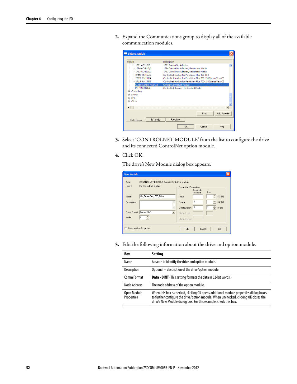 Rockwell Automation 20-750-CNETC PowerFlex Coaxial ControlNet Option Module User Manual | Page 52 / 150