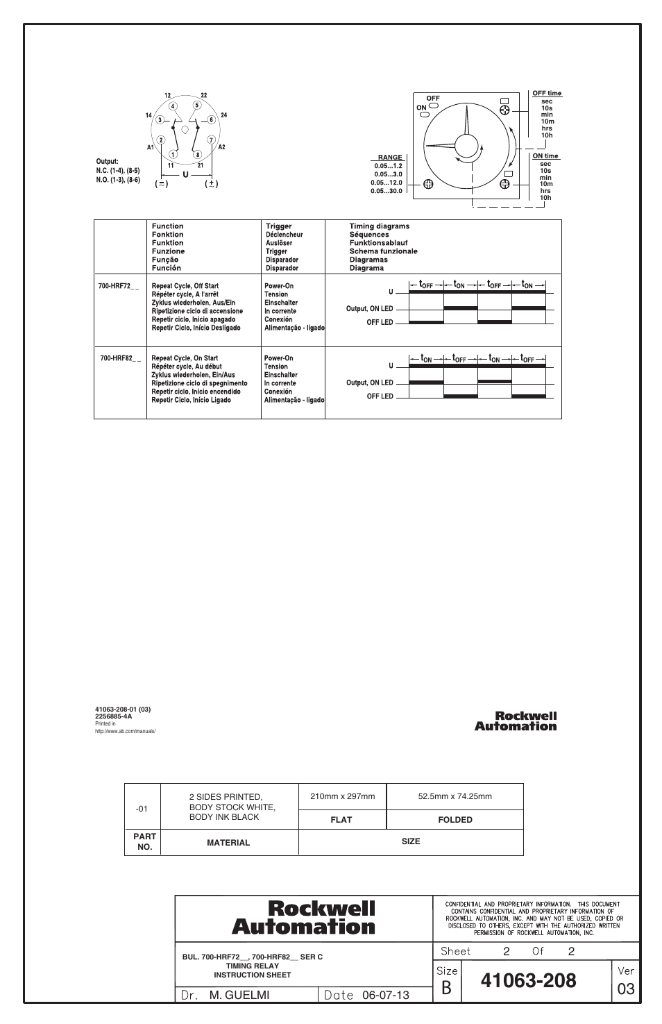 Rockwell Automation 700-HRF72xx_HRF82xx Electronic Timer User Manual | Page 2 / 2
