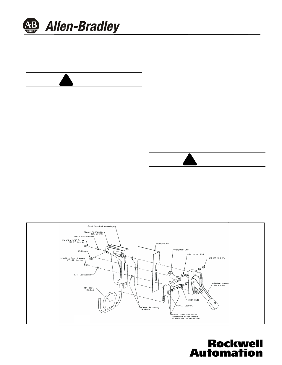 Rockwell Automation 140U N-Fame CB Drilling and Assembling Flex-Cable Handle Mechanism User Manual | 4 pages