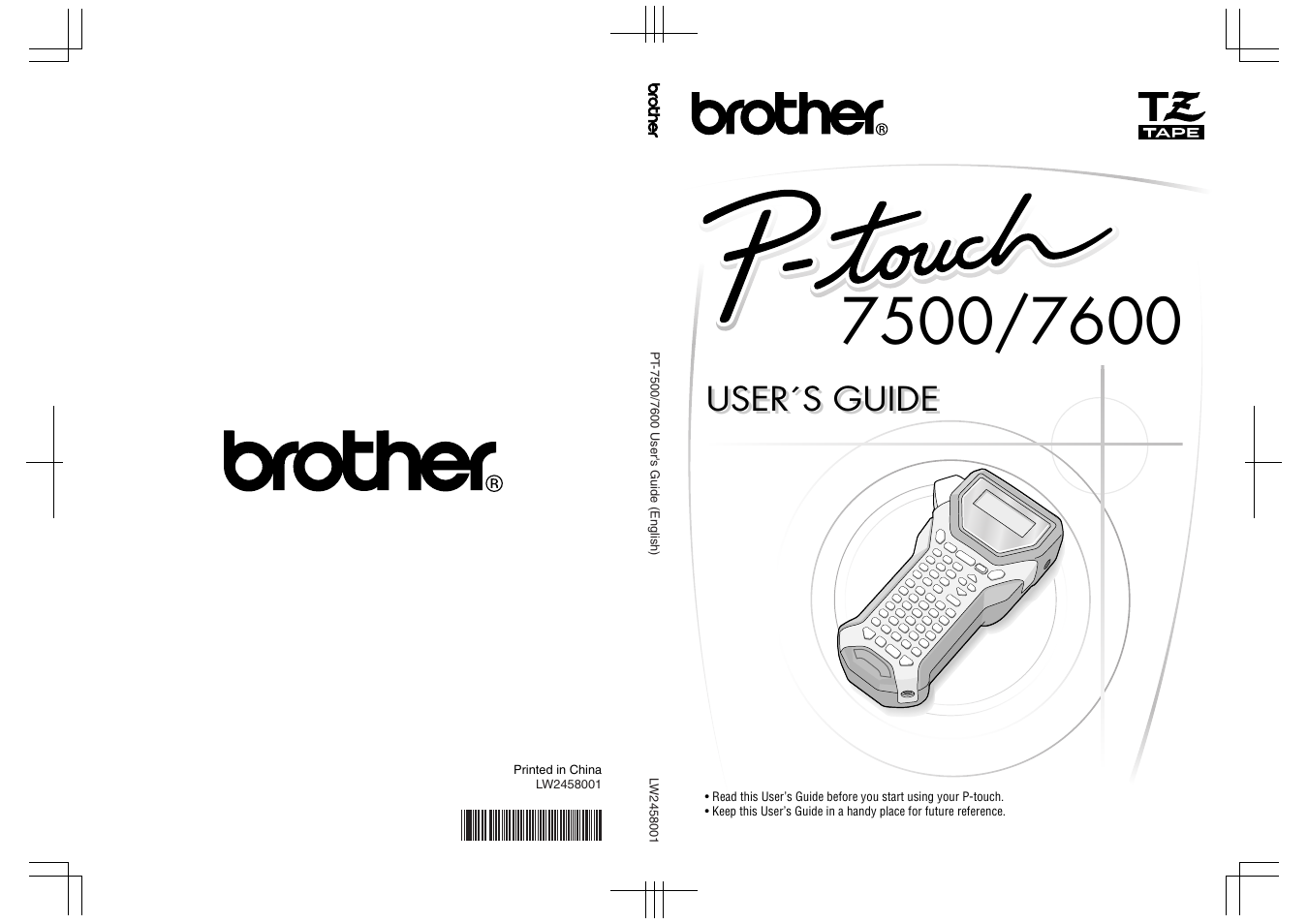 Brother P-TOUCH 7500 User Manual | 102 pages