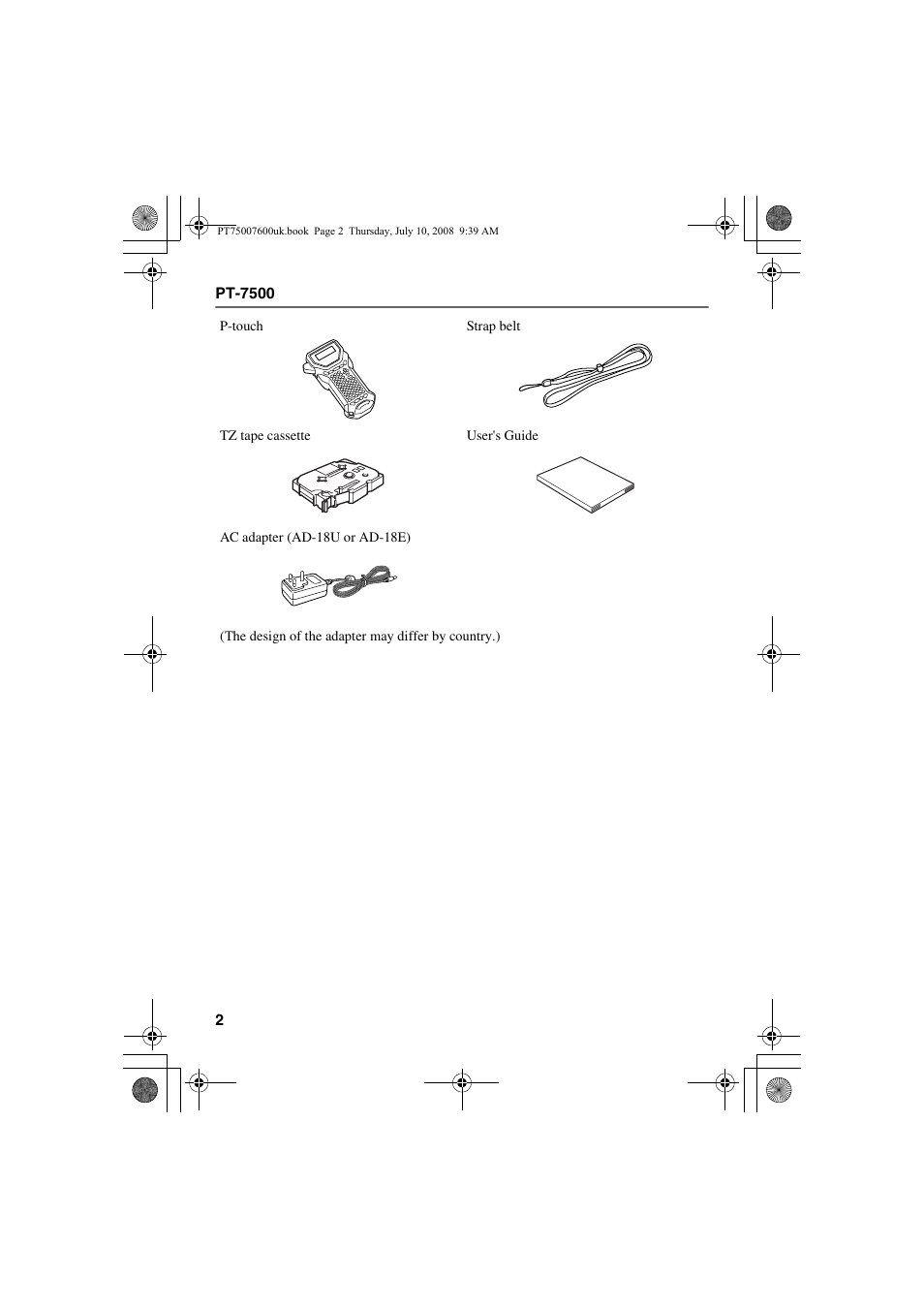 Brother P-TOUCH 7500 User Manual | Page 12 / 102
