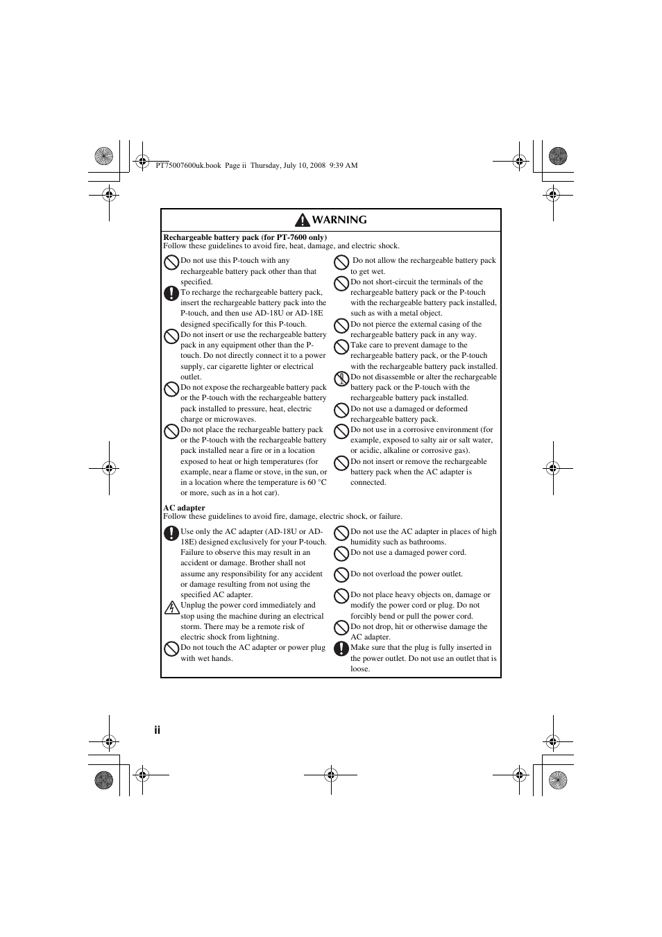Brother P-TOUCH 7500 User Manual | Page 4 / 102