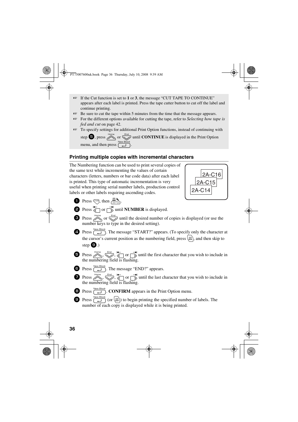 Brother P-TOUCH 7500 User Manual | Page 46 / 102
