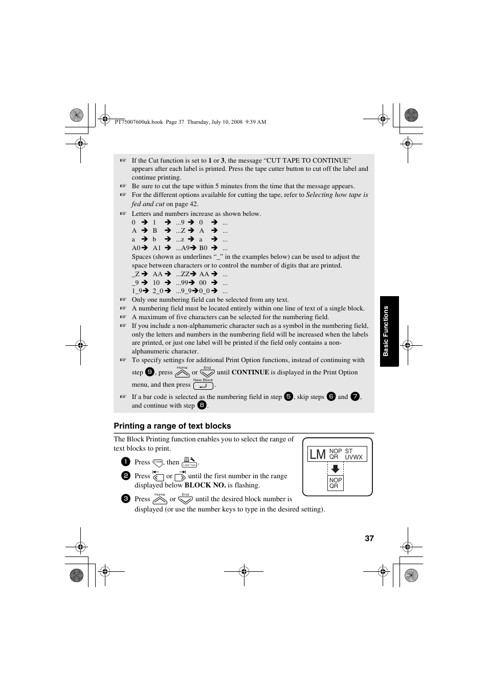 Brother P-TOUCH 7500 User Manual | Page 47 / 102