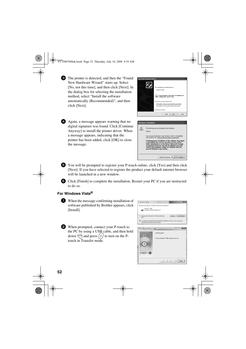 Brother P-TOUCH 7500 User Manual | Page 62 / 102