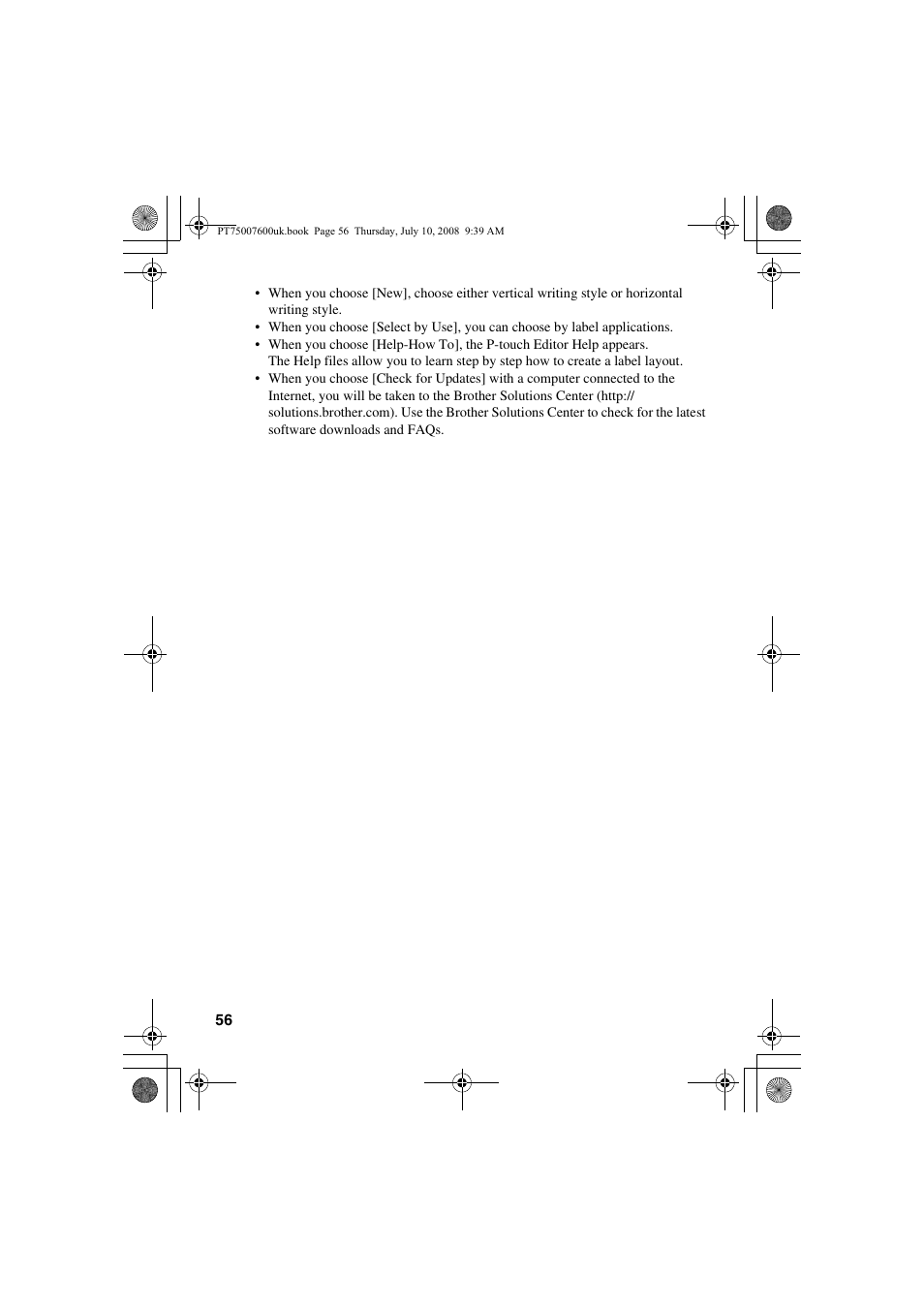 Brother P-TOUCH 7500 User Manual | Page 66 / 102