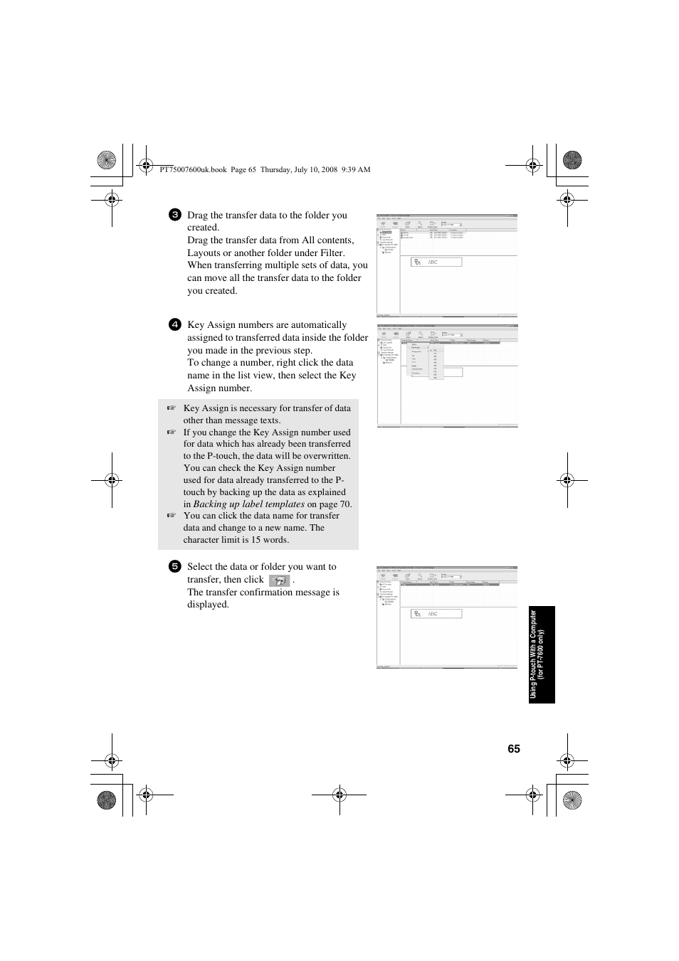 Brother P-TOUCH 7500 User Manual | Page 75 / 102