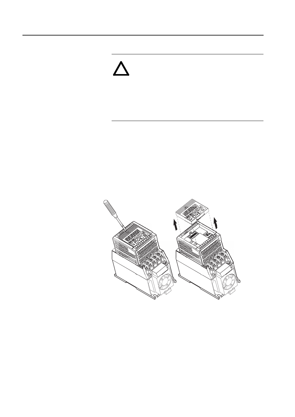 Module installation/removal, Keypad or ready/fault panel removal, Installing the ib1 module | Module installation/removal -2 | Rockwell Automation 160IB1 InterBus Communication Module User Manual | Page 12 / 50