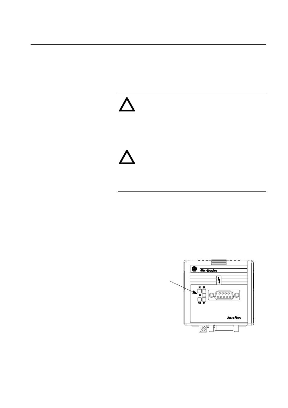 8 - troubleshooting, Setup, Led indicators and troubleshooting | Chapter 8, Troubleshooting, Setup -1 led indicators and troubleshooting -1 | Rockwell Automation 160IB1 InterBus Communication Module User Manual | Page 41 / 50