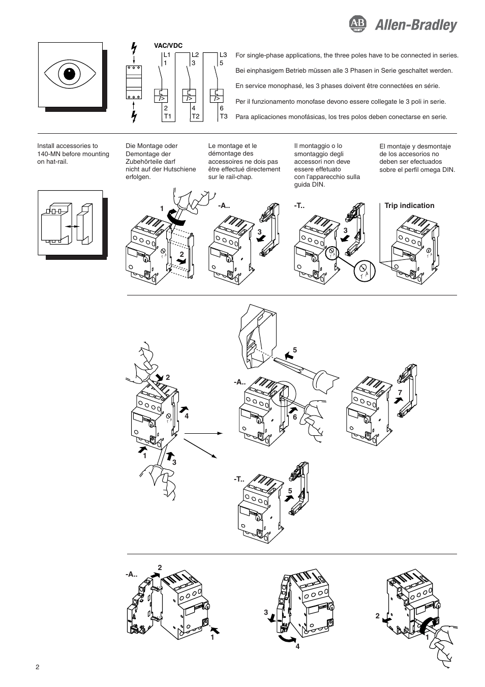 Rockwell Automation 140 Manual Motor Starter / Circuit Breaker User Manual | Page 2 / 4