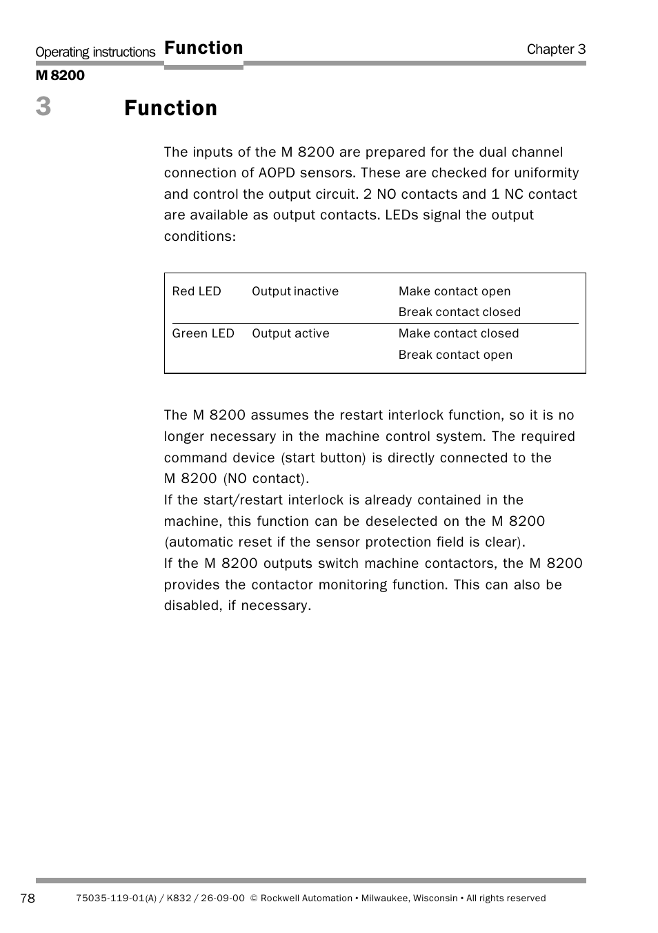 Function | Rockwell Automation 440L Safety Interface M8200 Relay Module User Manual | Page 10 / 18