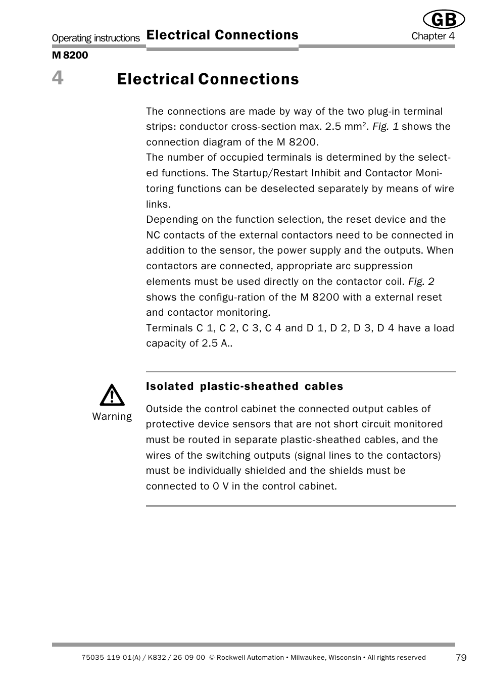 Electrical connections | Rockwell Automation 440L Safety Interface M8200 Relay Module User Manual | Page 11 / 18