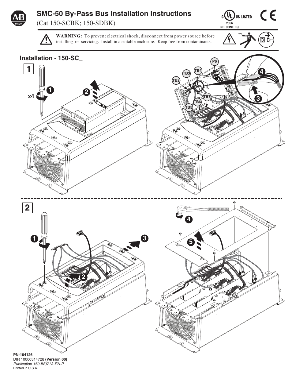 Rockwell Automation 150-SDBK SMC-50 External Bypass Replacement User Manual | 8 pages