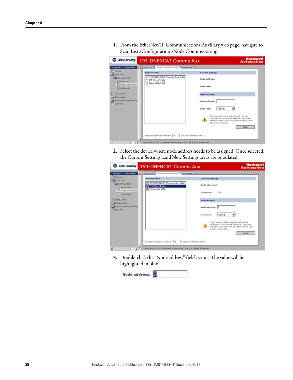Rockwell Automation 193-DNENCATR EtherNet/IP Communications Auxiliary User Manual User Manual | Page 38 / 104