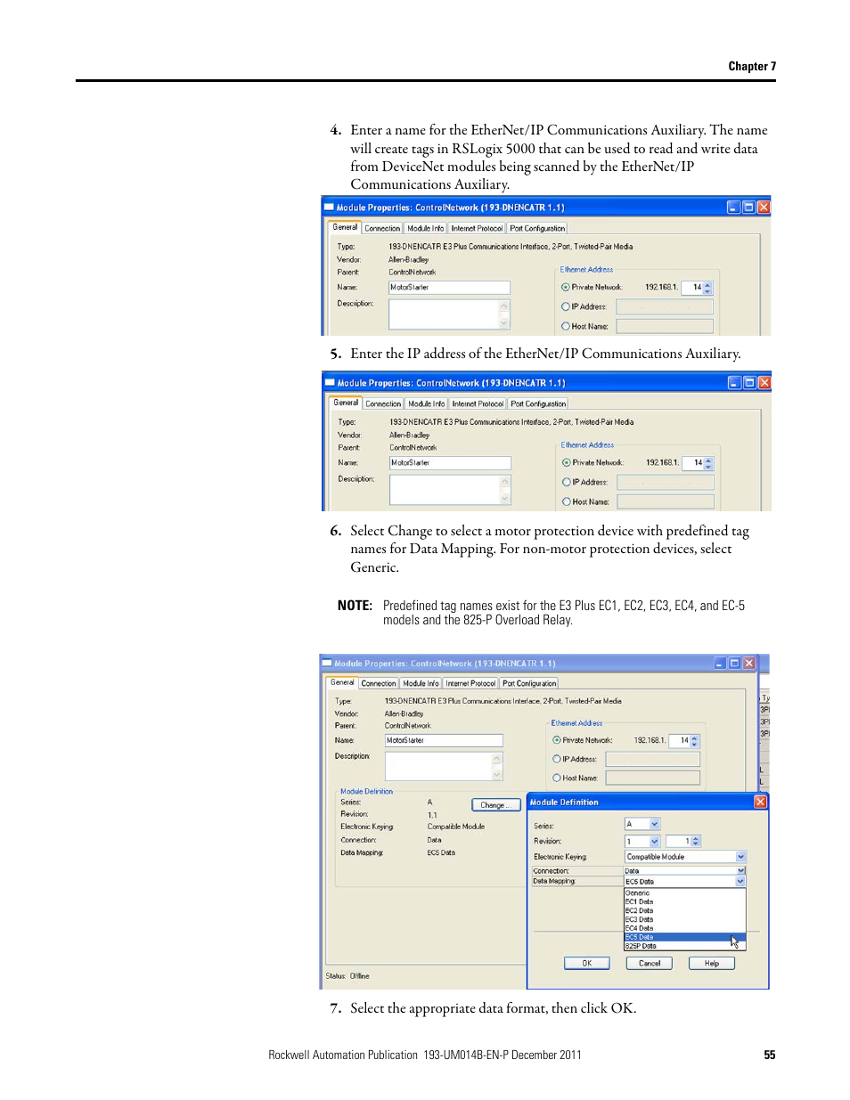 Rockwell Automation 193-DNENCATR EtherNet/IP Communications Auxiliary User Manual User Manual | Page 55 / 104