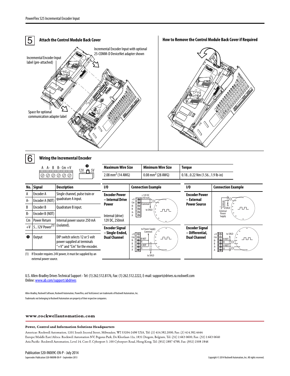 Rockwell Automation 25B PowerFlex 520-Series Incremental Encoder Input User Manual | Page 2 / 2