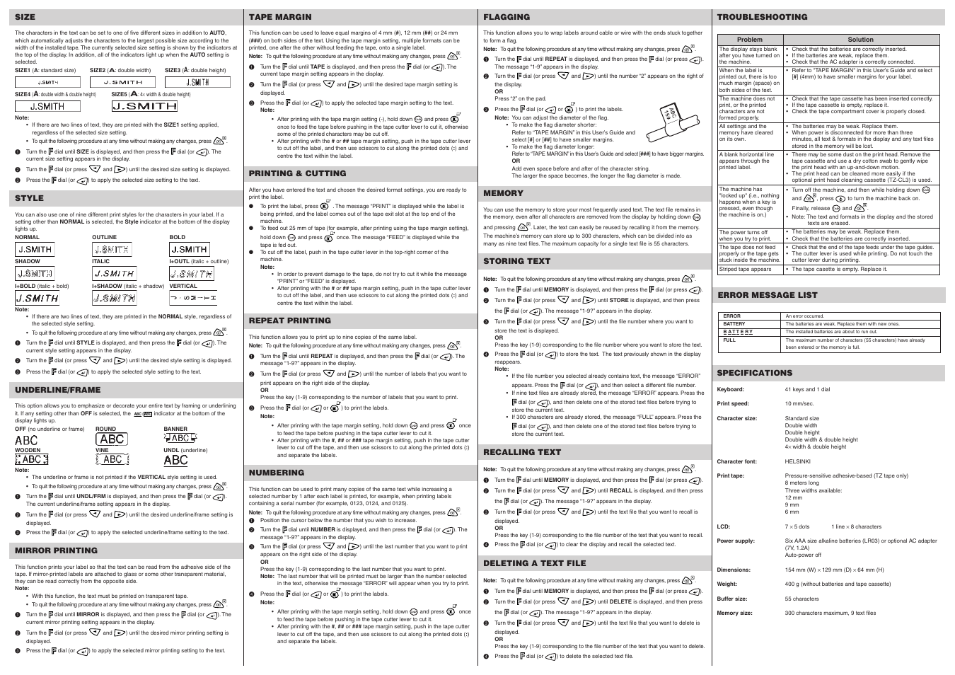 Brother P-TOUCH 1260 User Manual | Page 2 / 2