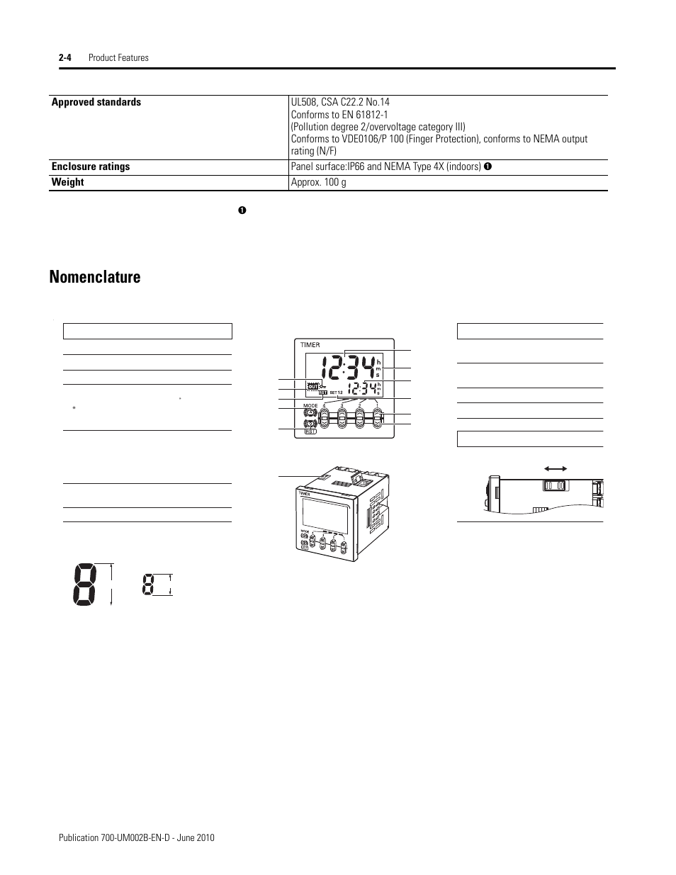 Nomenclature | Rockwell Automation 700-HX Multifunction Digital Timer User Manual | Page 11 / 47