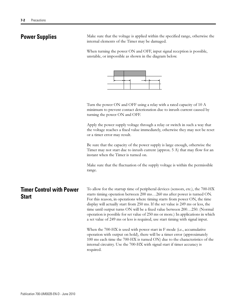 Power supplies, Timer control with power start | Rockwell Automation 700-HX Multifunction Digital Timer User Manual | Page 37 / 47