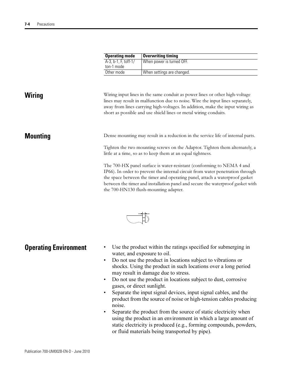 Wiring, Mounting, Operating environment | Rockwell Automation 700-HX Multifunction Digital Timer User Manual | Page 39 / 47