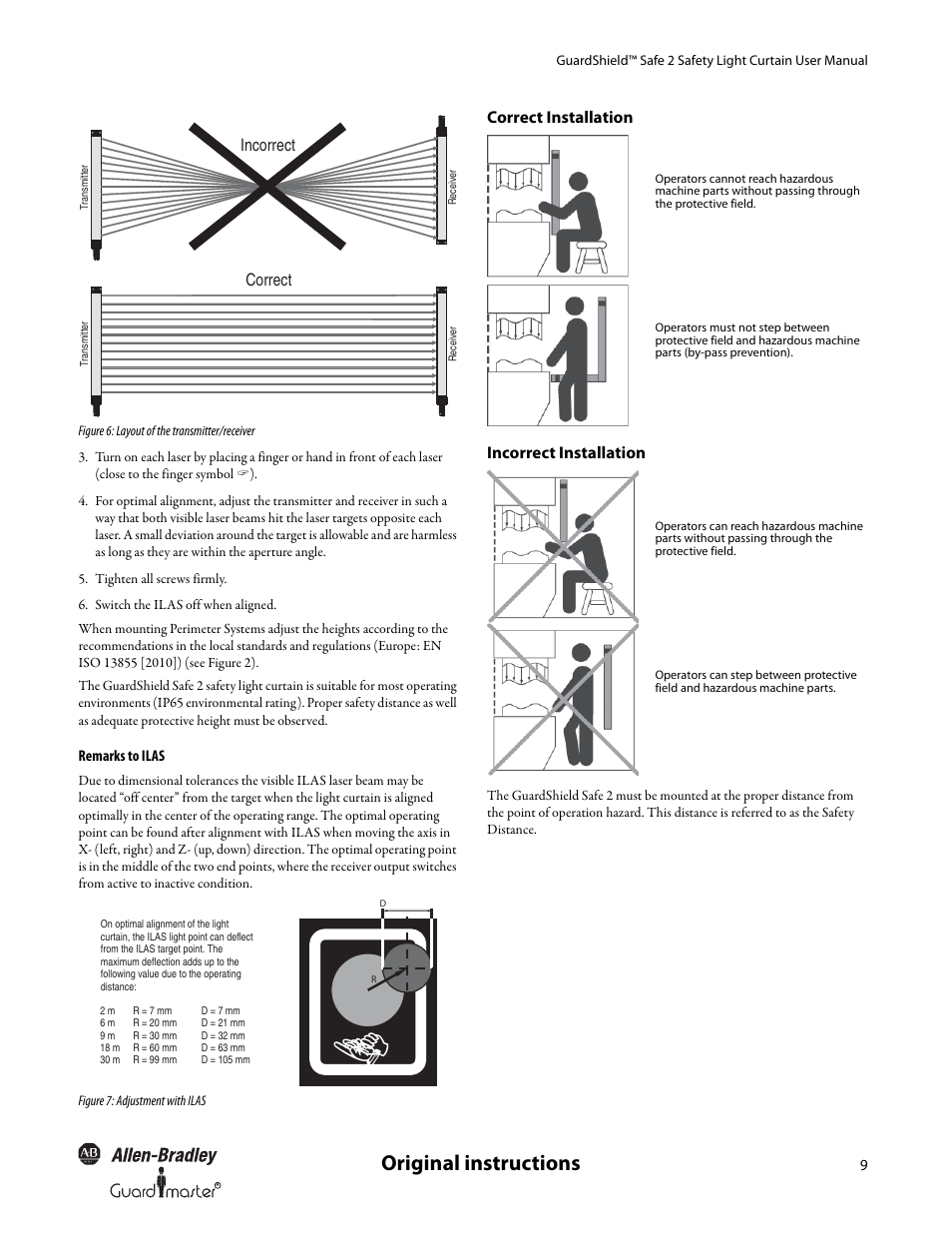 Original instructions | Rockwell Automation 445L GuardShield Safe 2 and Safe 2 PAC Safety Light Curtains User Manual User Manual | Page 11 / 32
