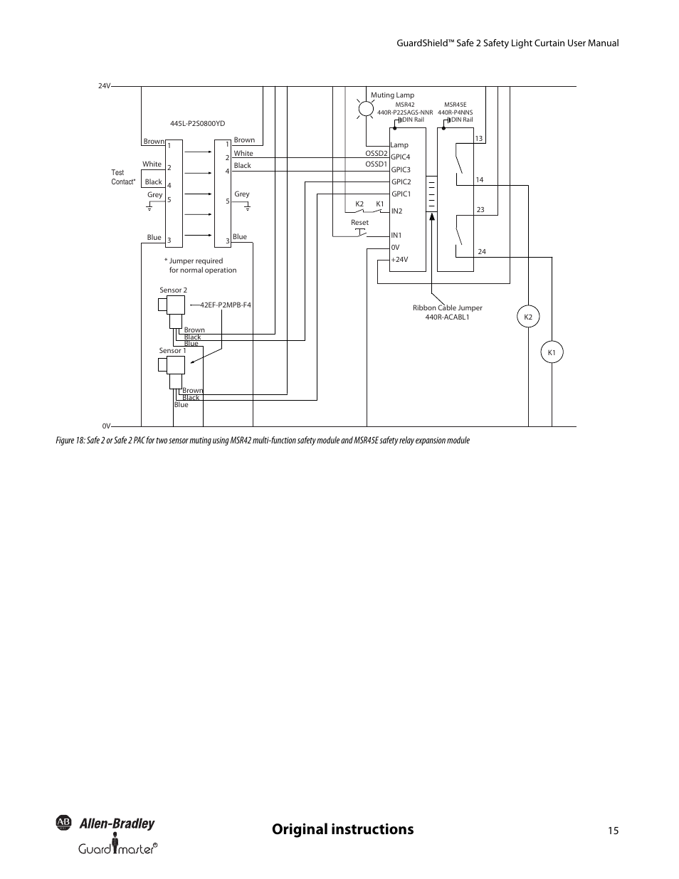 Original instructions | Rockwell Automation 445L GuardShield Safe 2 and Safe 2 PAC Safety Light Curtains User Manual User Manual | Page 17 / 32