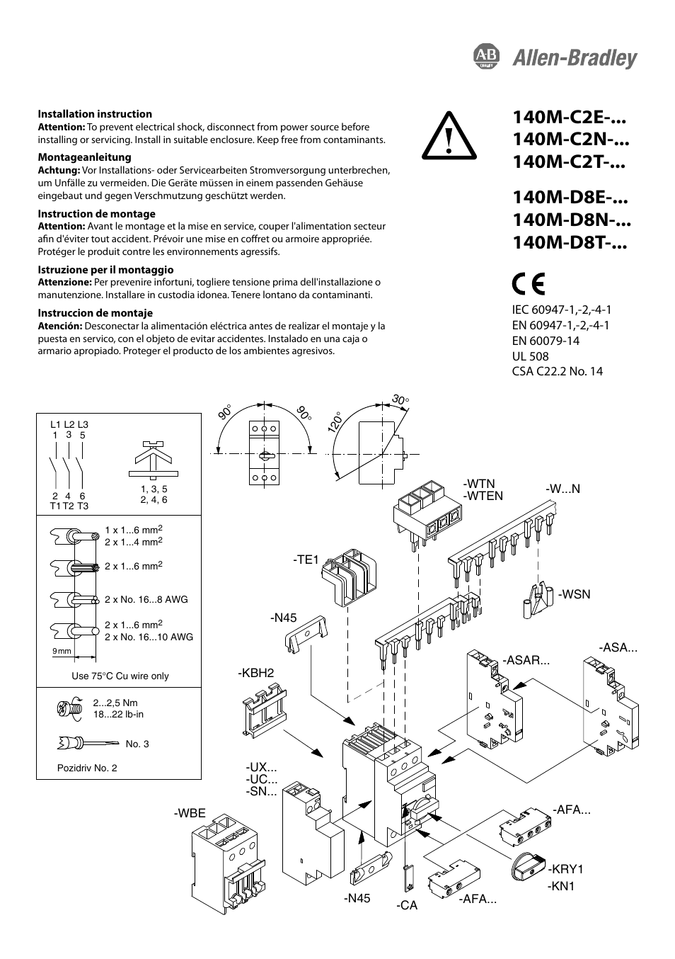 Rockwell Automation 140M-C2x-… Motor Protection Circuit Breaker User Manual | 2 pages