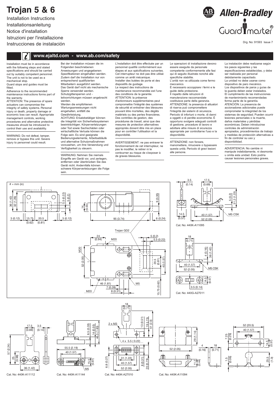 Rockwell Automation 440K Trojan 5 6 Tongue Interlock Switches User Manual | 4 pages