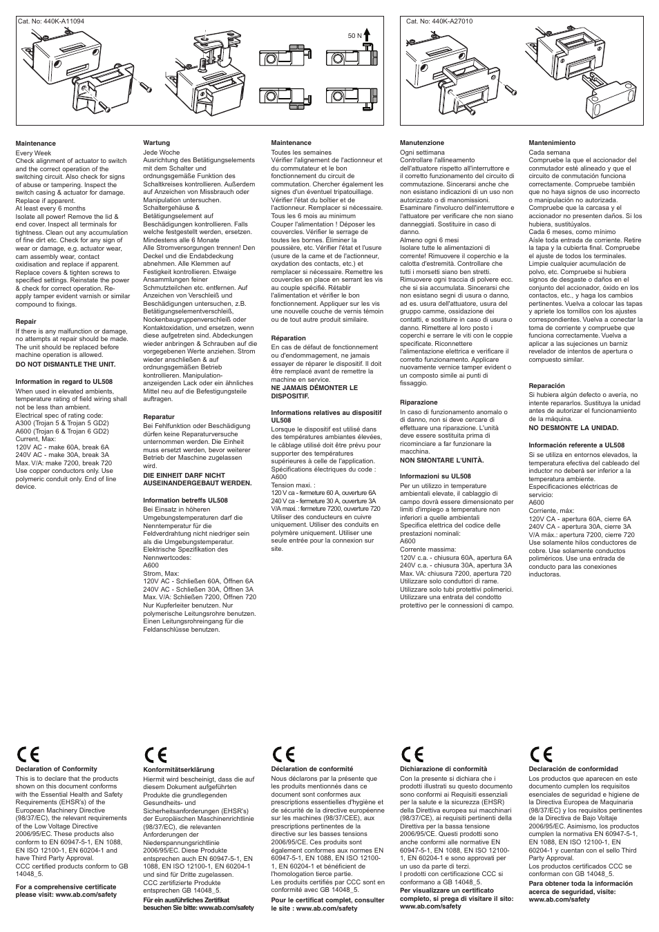 Rockwell Automation 440K Trojan 5 6 Tongue Interlock Switches User Manual | Page 3 / 4