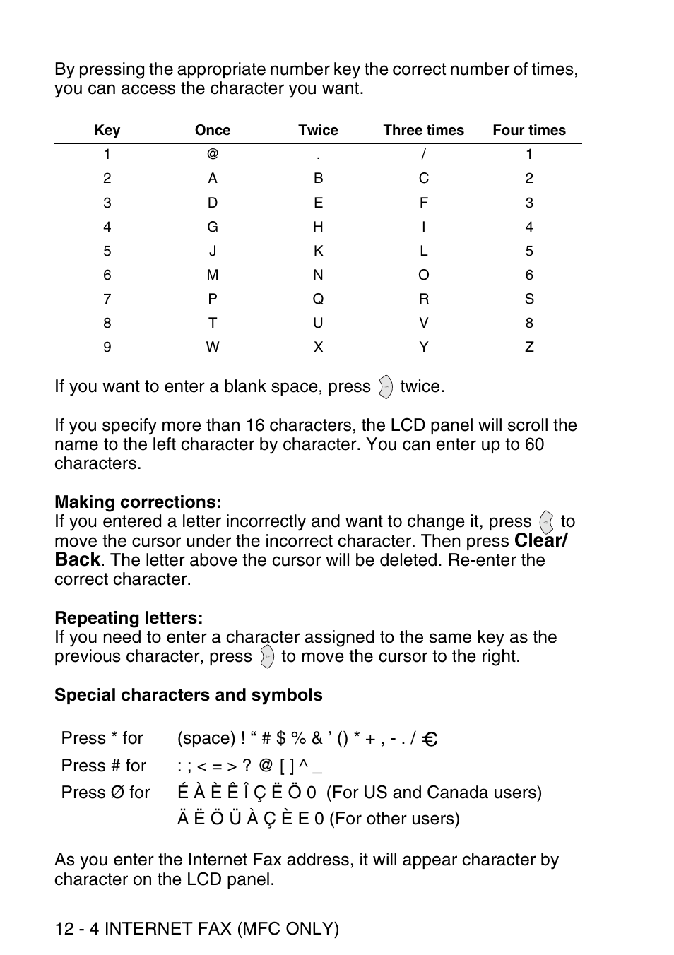 Clear/ back | Brother NC9100H User Manual | Page 125 / 176