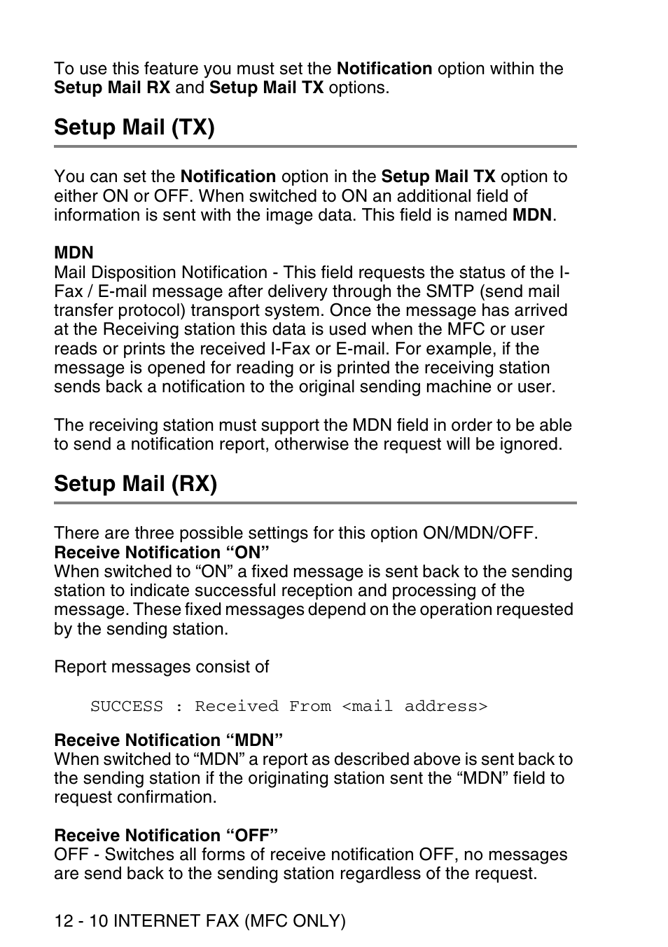 Setup mail (tx), Setup mail (rx), Setup mail (tx) -10 setup mail (rx) -10 | Brother NC9100H User Manual | Page 131 / 176