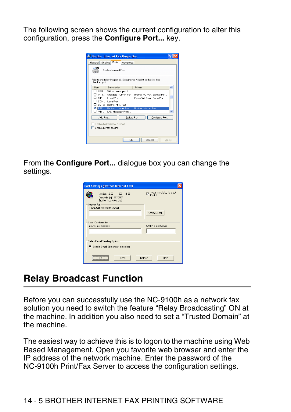 Relay broadcast function, Relay broadcast function -5 | Brother NC9100H User Manual | Page 151 / 176