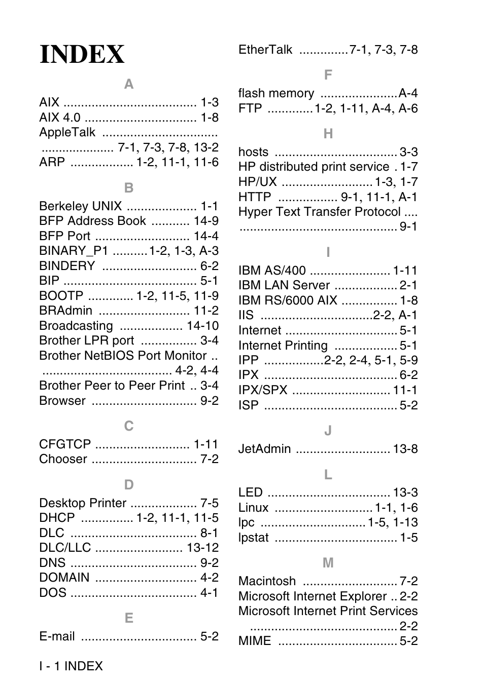 Index | Brother NC9100H User Manual | Page 175 / 176