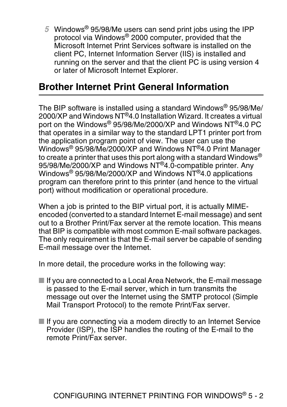 Brother internet print general information, Brother internet print general information -2 | Brother NC9100H User Manual | Page 48 / 176