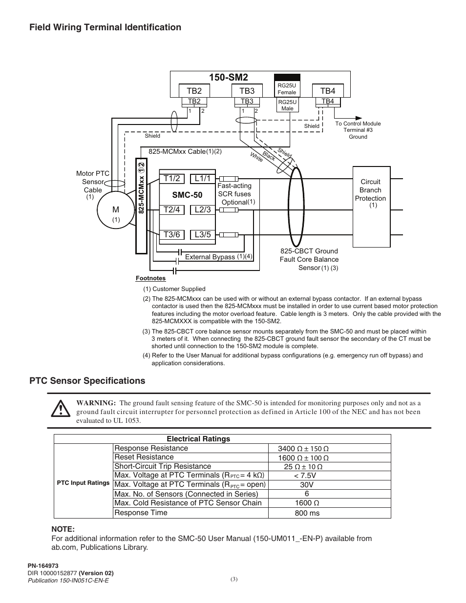 Rockwell Automation 150-SM2 SMC-50 Soft Starter PTC, Ground and Current Feedback Option Module User Manual | Page 3 / 4