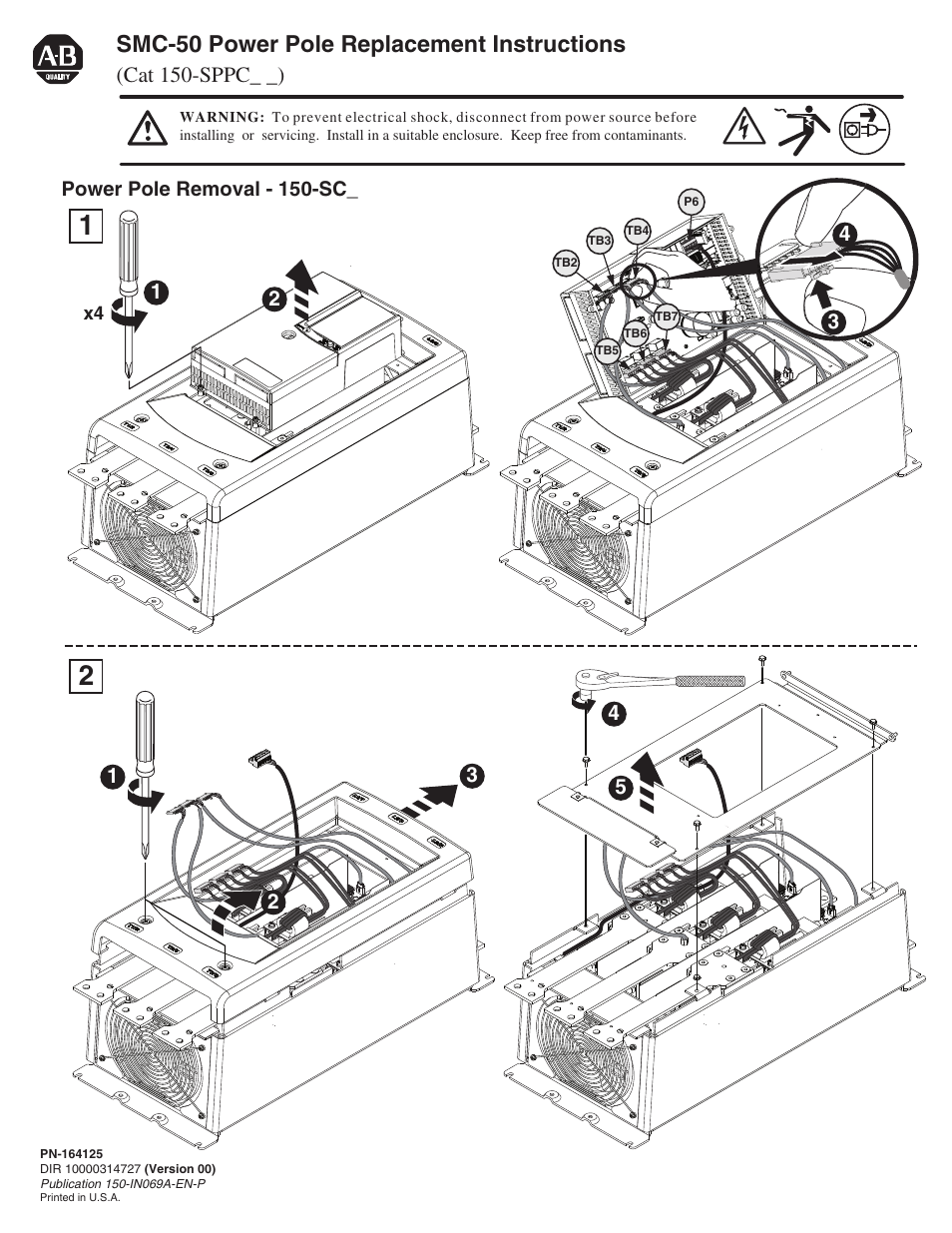 Rockwell Automation 150-SPPC_ _ SMC-50 Power Pole Replacement User Manual | 4 pages