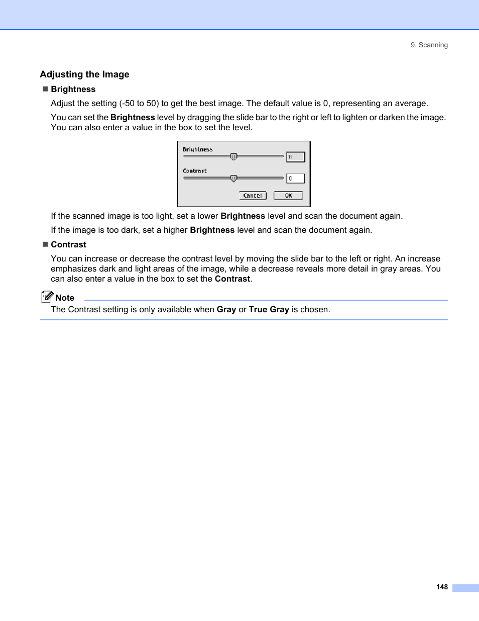 Adjusting the image | Brother MFC-8460N User Manual | Page 154 / 194