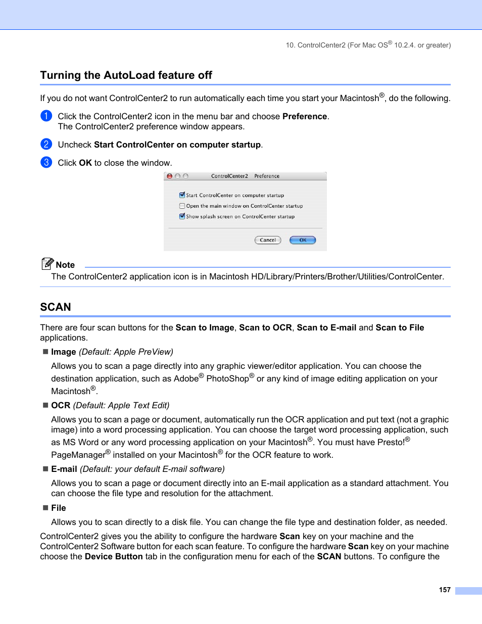 Turning the autoload feature off, Scan, Turning the autoload feature off scan | Brother MFC-8460N User Manual | Page 163 / 194