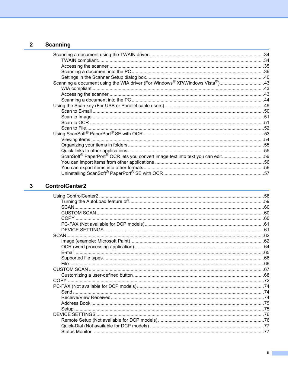 Brother MFC-8460N User Manual | Page 3 / 194