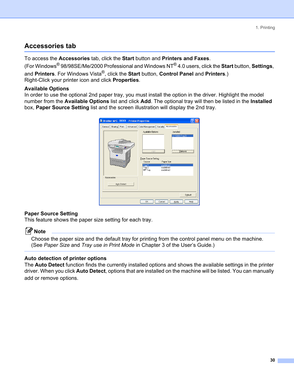 Accessories tab | Brother MFC-8460N User Manual | Page 36 / 194