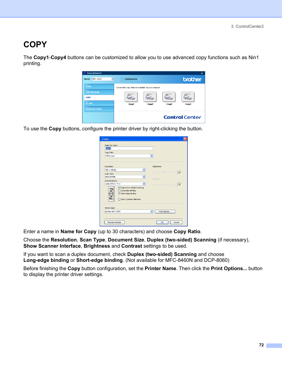 Copy | Brother MFC-8460N User Manual | Page 78 / 194