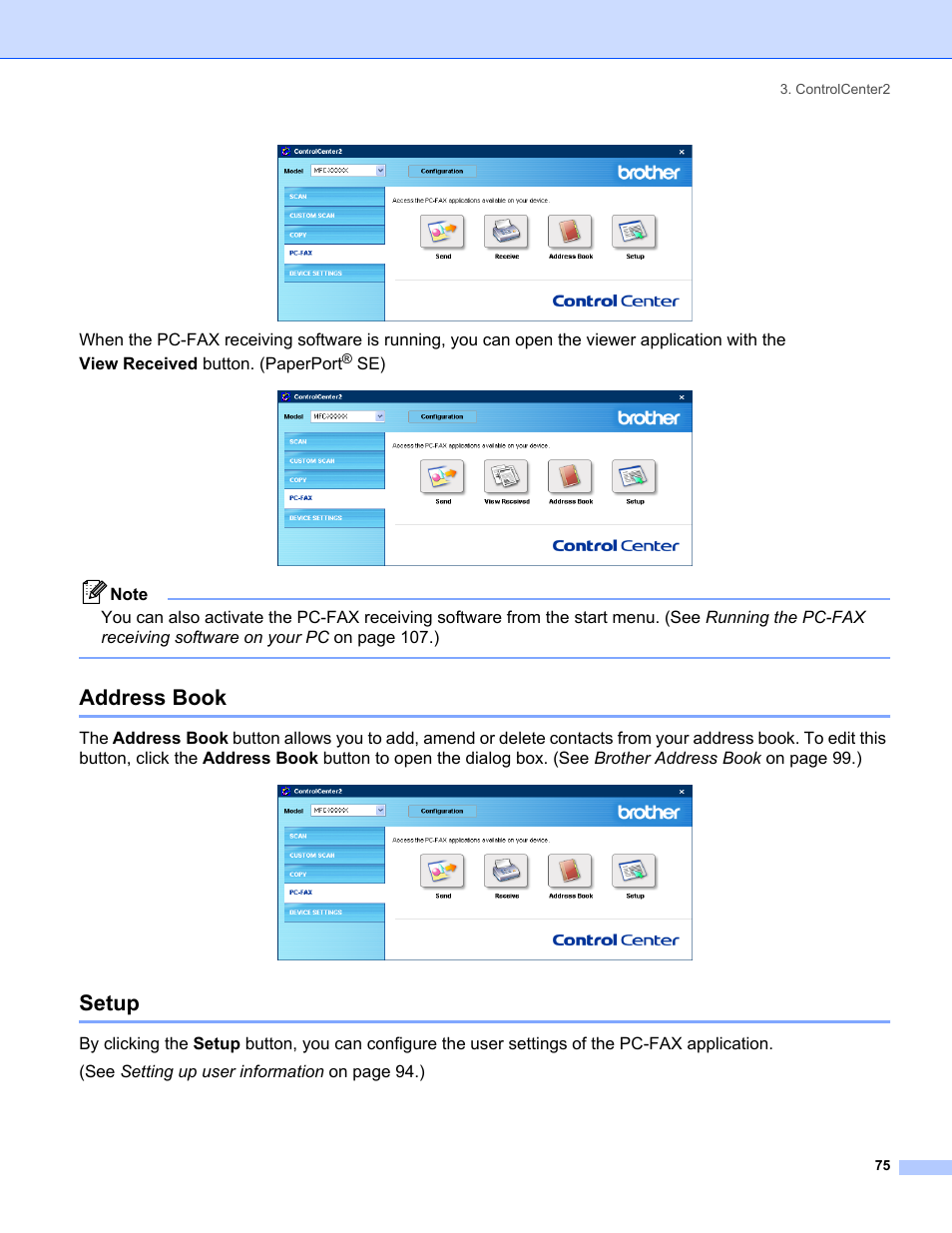 Address book, Setup, Address book setup | Brother MFC-8460N User Manual | Page 81 / 194