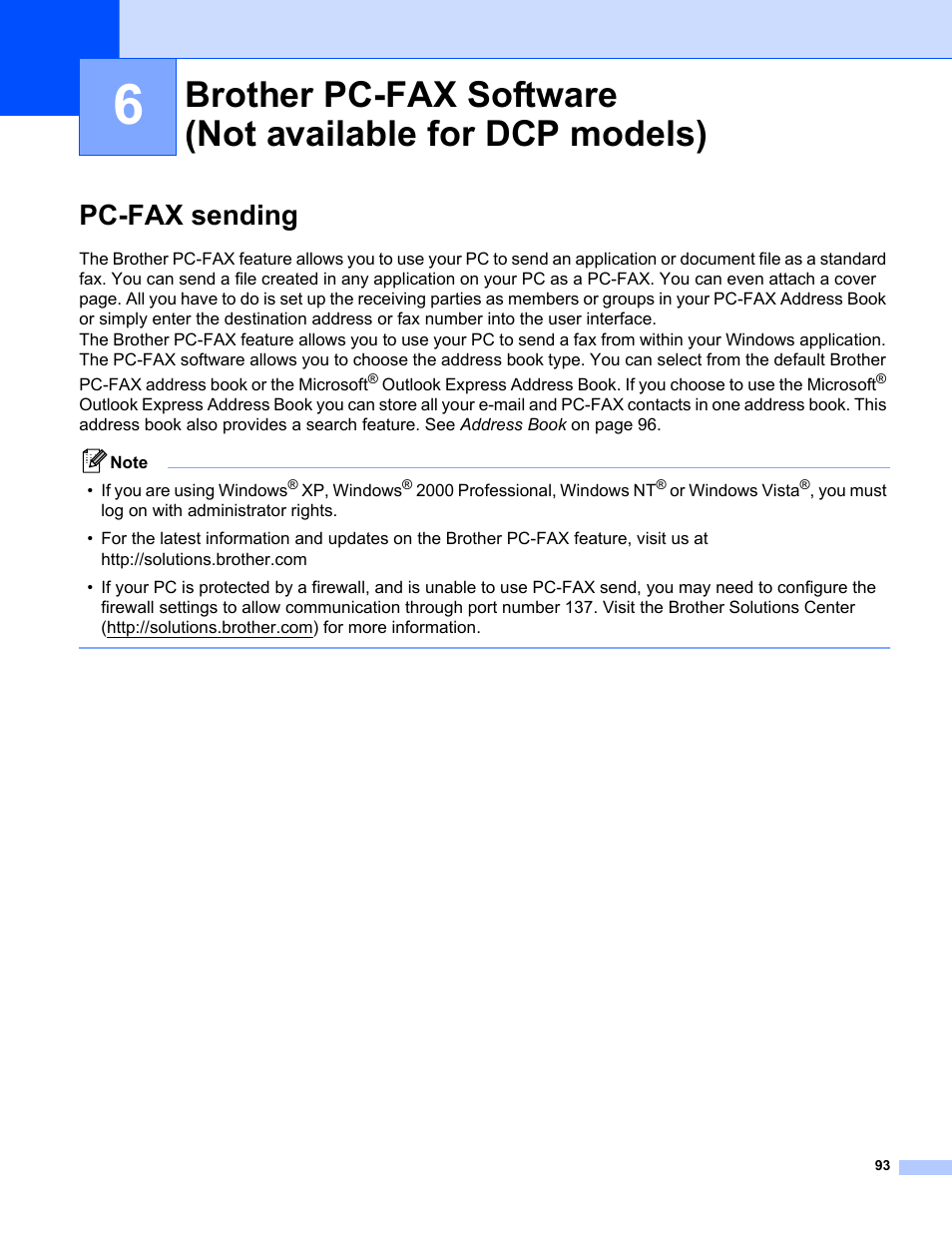Pc-fax sending | Brother MFC-8460N User Manual | Page 99 / 194