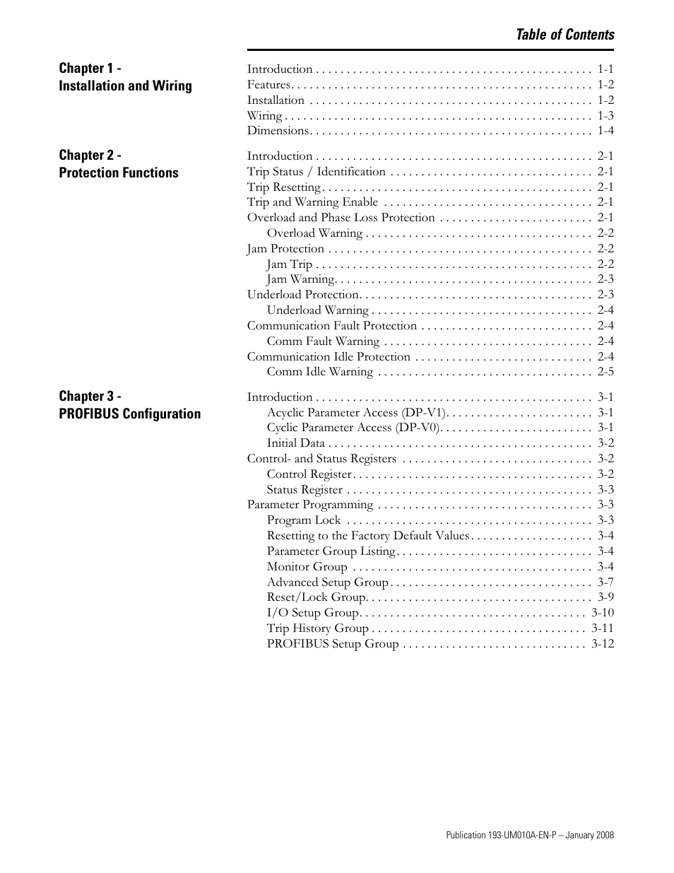 Rockwell Automation 193-EPRB Profibus Side Mount Module for the E1 Plus Overload Relay User Manual User Manual | Page 3 / 40