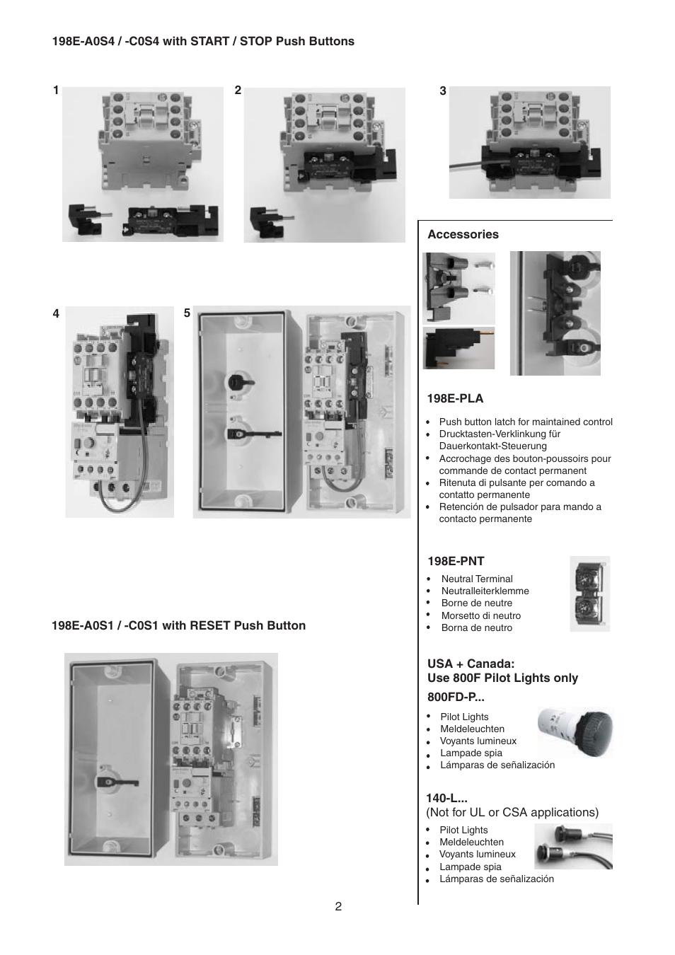 Rockwell Automation 198E-C0Sxx Plastic Encl. for DOL Starters User Manual | Page 2 / 4