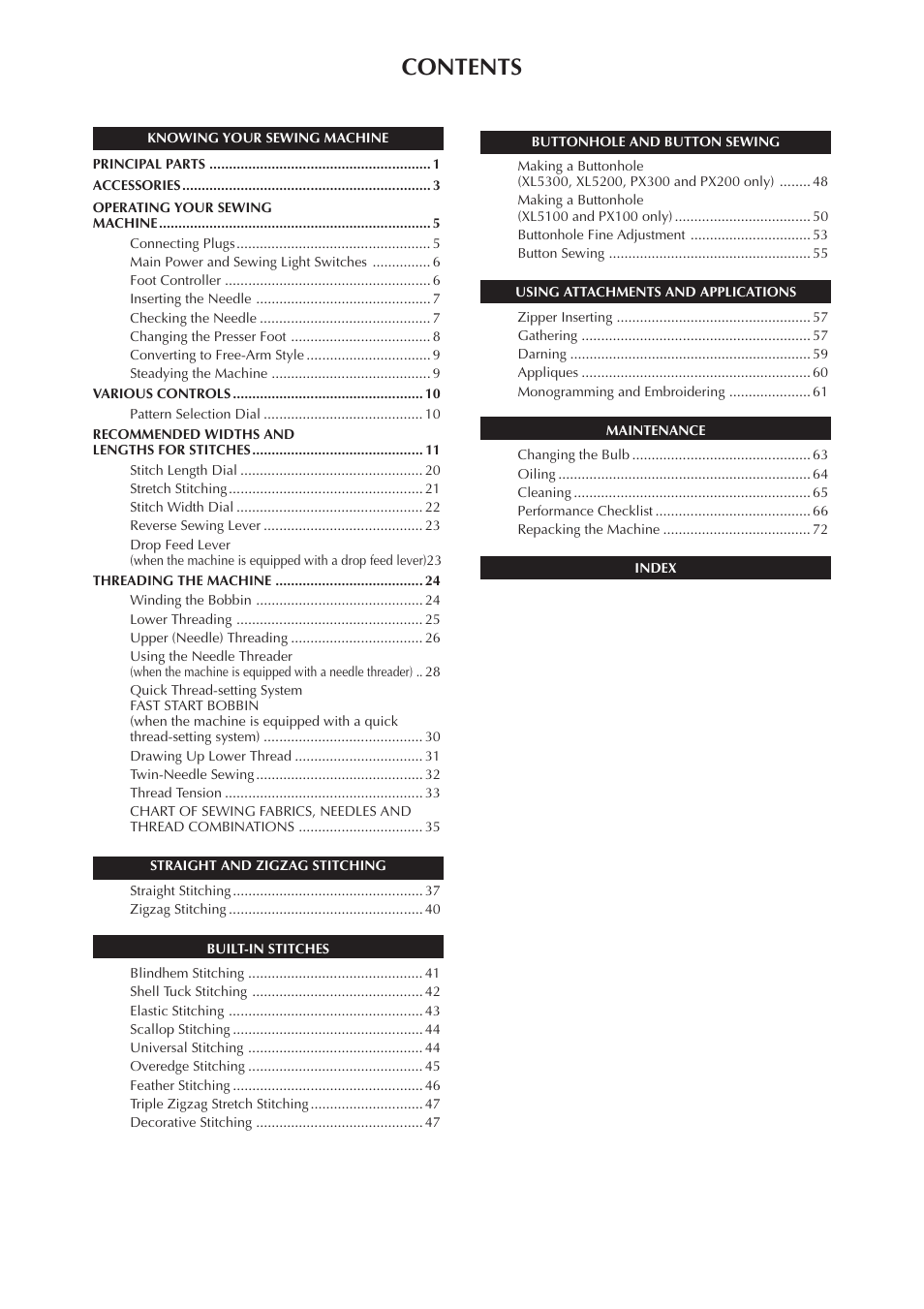 Brother XL5300 User Manual | Page 7 / 88