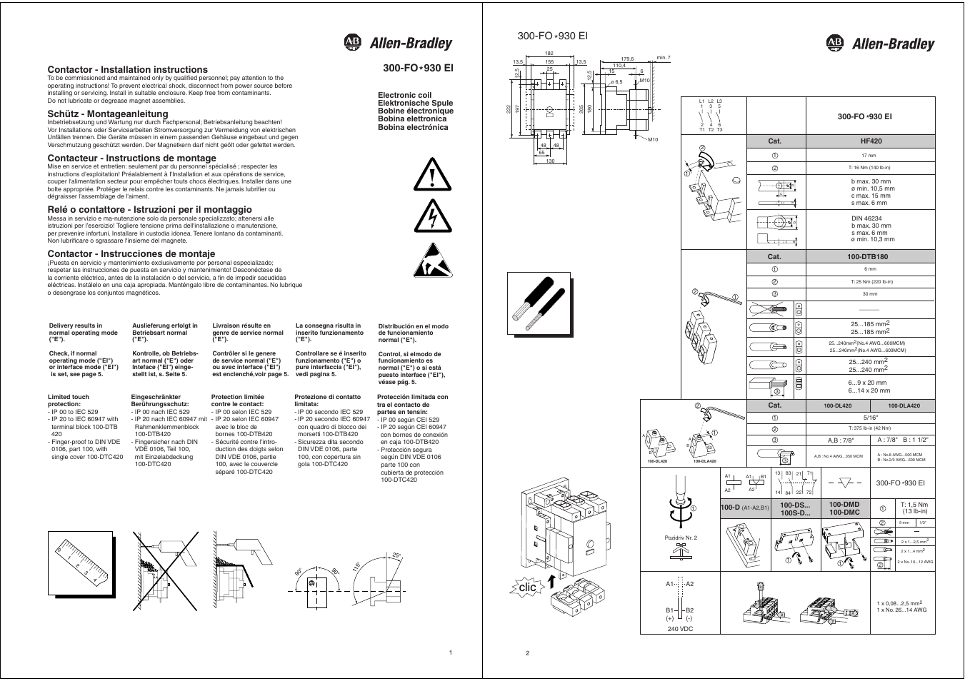 Rockwell Automation 300-FOx930 Contactor User Manual | 3 pages