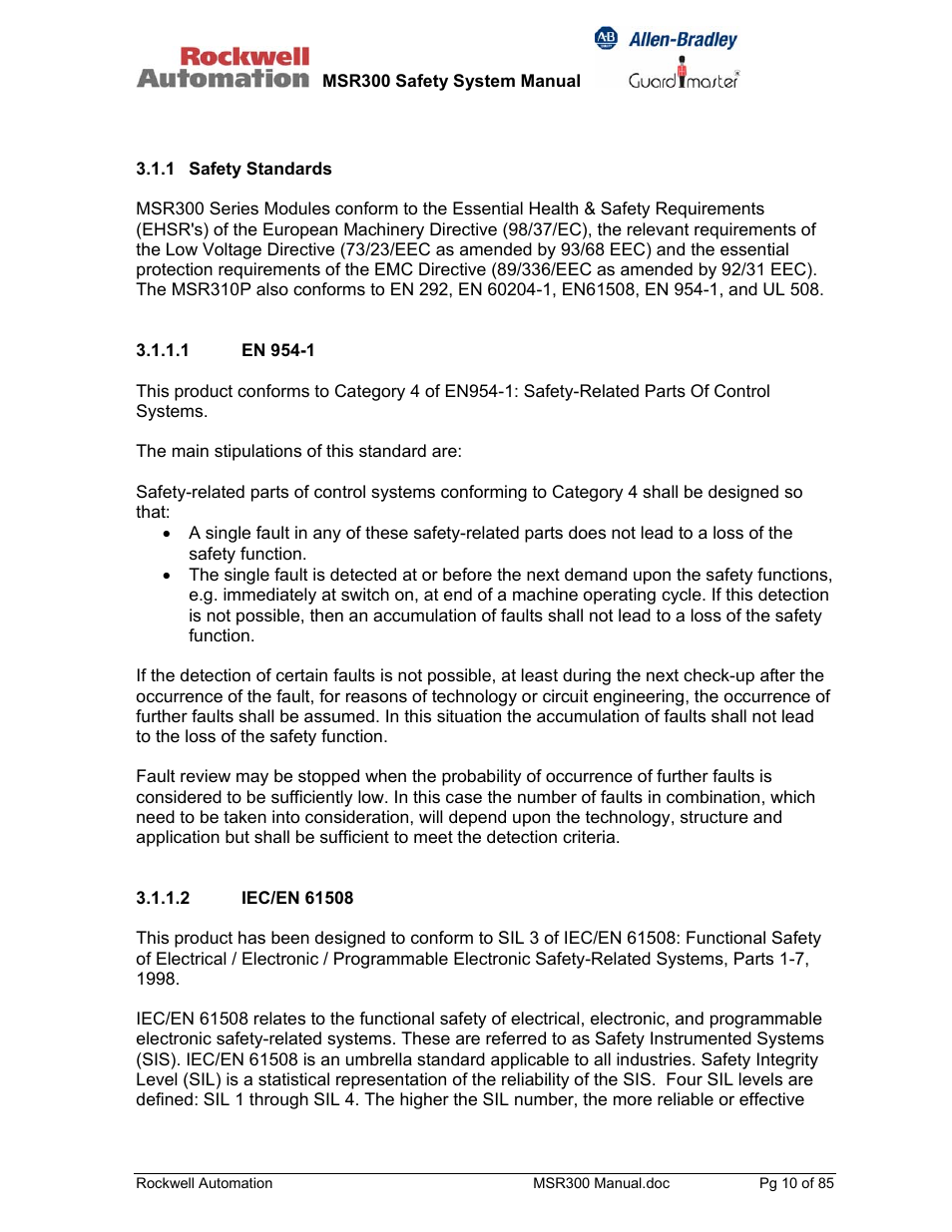 Rockwell Automation 440R MSR300 Modular Safety Control System User Manual | Page 10 / 85